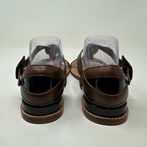 Cole Haan Capri T-Strap Sandals Size 9B Dark Amber Brown Leather - Picture 7 of 13